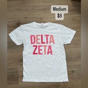 Delta Zeta Tshirt with Pink Letters